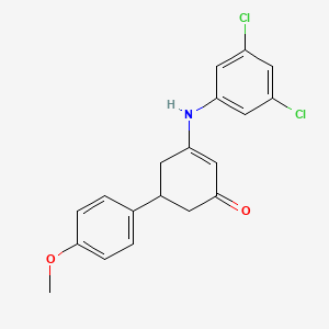 molecular formula C19H17Cl2NO2 B4948486 3-[(3,5-Dichlorophenyl)amino]-5-(4-methoxyphenyl)cyclohex-2-en-1-one 
