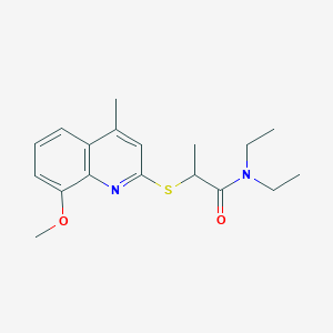 molecular formula C18H24N2O2S B4948622 N,N-diethyl-2-[(8-methoxy-4-methyl-2-quinolinyl)thio]propanamide 