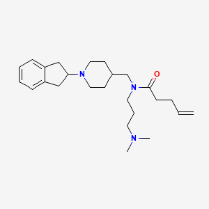 molecular formula C25H39N3O B4948688 N-{[1-(2,3-dihydro-1H-inden-2-yl)-4-piperidinyl]methyl}-N-[3-(dimethylamino)propyl]-4-pentenamide 