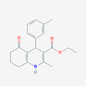 molecular formula C20H23NO3 B4948724 Ethyl 2-methyl-4-(3-methylphenyl)-5-oxo-1,4,5,6,7,8-hexahydroquinoline-3-carboxylate 