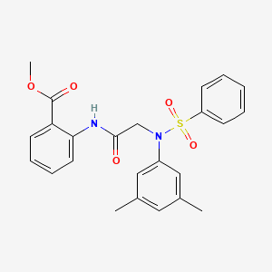 molecular formula C24H24N2O5S B4948739 methyl 2-[[2-[N-(benzenesulfonyl)-3,5-dimethylanilino]acetyl]amino]benzoate 