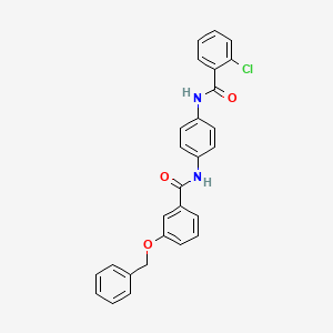 molecular formula C27H21ClN2O3 B4948743 N-(4-{[3-(benzyloxy)benzoyl]amino}phenyl)-2-chlorobenzamide 