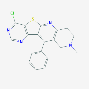 molecular formula C19H15ClN4S B494875 15-Chloro-6-methyl-9-phenyl-17-thia-2,6,12,14-tetrazatetracyclo[8.7.0.03,8.011,16]heptadeca-1,3(8),9,11(16),12,14-hexaene 