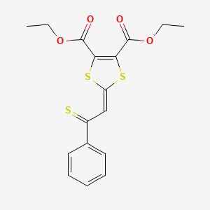 molecular formula C17H16O4S3 B4948752 Diethyl 2-(2-phenyl-2-sulfanylideneethylidene)-1,3-dithiole-4,5-dicarboxylate 