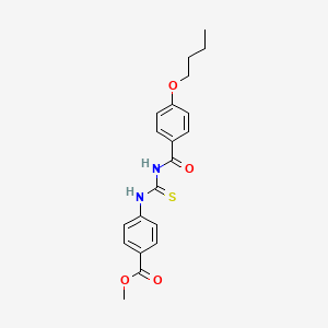 molecular formula C20H22N2O4S B4948765 Methyl 4-({[(4-butoxyphenyl)carbonyl]carbamothioyl}amino)benzoate 