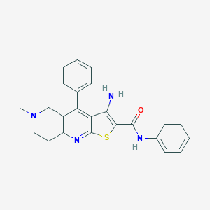 molecular formula C24H22N4OS B494877 3-amino-6-methyl-N,4-diphenyl-5,6,7,8-tetrahydrothieno[2,3-b][1,6]naphthyridine-2-carboxamide 