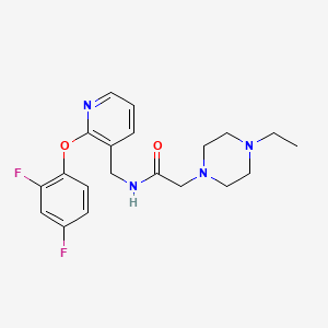 molecular formula C20H24F2N4O2 B4948774 N-{[2-(2,4-difluorophenoxy)-3-pyridinyl]methyl}-2-(4-ethyl-1-piperazinyl)acetamide 
