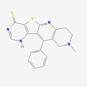 molecular formula C19H16N4S2 B494879 6-Methyl-9-phenyl-17-thia-2,6,12,14-tetrazatetracyclo[8.7.0.03,8.011,16]heptadeca-1,3(8),9,11(16),13-pentaene-15-thione 
