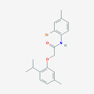 molecular formula C19H22BrNO2 B4948795 N-(2-bromo-4-methylphenyl)-2-(2-isopropyl-5-methylphenoxy)acetamide 