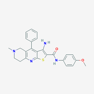 molecular formula C25H24N4O2S B494880 3-amino-N-(4-methoxyphenyl)-6-methyl-4-phenyl-5,6,7,8-tetrahydrothieno[2,3-b][1,6]naphthyridine-2-carboxamide 