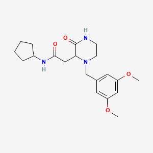 molecular formula C20H29N3O4 B4948831 N-cyclopentyl-2-[1-[(3,5-dimethoxyphenyl)methyl]-3-oxopiperazin-2-yl]acetamide 
