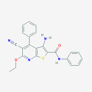 molecular formula C23H18N4O2S B494885 3-amino-5-cyano-6-ethoxy-N,4-diphenylthieno[2,3-b]pyridine-2-carboxamide 