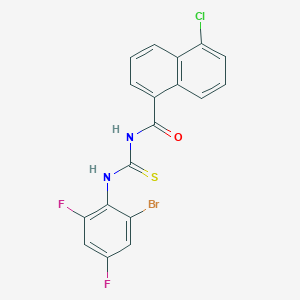 molecular formula C18H10BrClF2N2OS B4948853 N-{[(2-bromo-4,6-difluorophenyl)amino]carbonothioyl}-5-chloro-1-naphthamide 