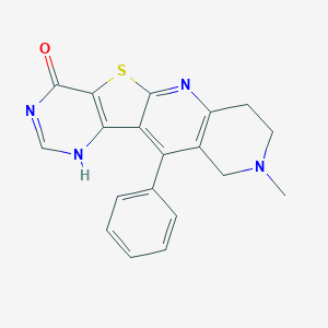 molecular formula C19H16N4OS B494889 6-methyl-9-phenyl-17-thia-2,6,12,14-tetrazatetracyclo[8.7.0.03,8.011,16]heptadeca-1,3(8),9,11(16),13-pentaen-15-one 