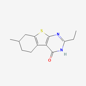 molecular formula C13H16N2OS B4948930 2-ethyl-7-methyl-5,6,7,8-tetrahydro[1]benzothieno[2,3-d]pyrimidin-4(3H)-one 