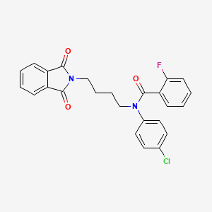 molecular formula C25H20ClFN2O3 B4948948 N-(4-Chlorophenyl)-N-[4-(1,3-dioxo-2,3-dihydro-1H-isoindol-2-YL)butyl]-2-fluorobenzamide 