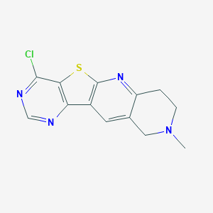 molecular formula C13H11ClN4S B494895 15-Chloro-6-methyl-17-thia-2,6,12,14-tetrazatetracyclo[8.7.0.03,8.011,16]heptadeca-1(10),2,8,11(16),12,14-hexaene 