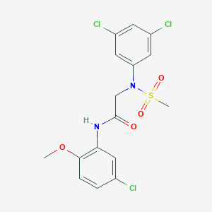 molecular formula C16H15Cl3N2O4S B4948969 N-(5-chloro-2-methoxyphenyl)-2-(3,5-dichloro-N-methylsulfonylanilino)acetamide 