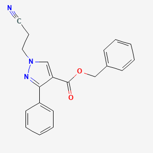 molecular formula C20H17N3O2 B4948988 Benzyl 1-(2-cyanoethyl)-3-phenylpyrazole-4-carboxylate 