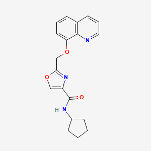 molecular formula C19H19N3O3 B4949046 N-cyclopentyl-2-(quinolin-8-yloxymethyl)-1,3-oxazole-4-carboxamide 