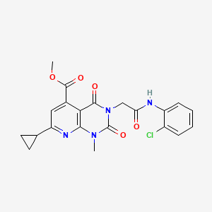 molecular formula C21H19ClN4O5 B4949095 METHYL 3-{[(2-CHLOROPHENYL)CARBAMOYL]METHYL}-7-CYCLOPROPYL-1-METHYL-2,4-DIOXO-1H,2H,3H,4H-PYRIDO[2,3-D]PYRIMIDINE-5-CARBOXYLATE 
