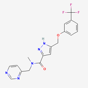molecular formula C18H16F3N5O2 B4949106 N-methyl-N-(pyrimidin-4-ylmethyl)-5-[[3-(trifluoromethyl)phenoxy]methyl]-1H-pyrazole-3-carboxamide 