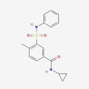 molecular formula C17H18N2O3S B4949275 N-cyclopropyl-4-methyl-3-(phenylsulfamoyl)benzamide 