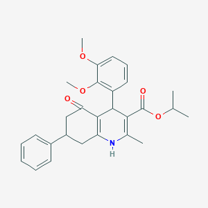 molecular formula C28H31NO5 B4949287 Propan-2-yl 4-(2,3-dimethoxyphenyl)-2-methyl-5-oxo-7-phenyl-1,4,5,6,7,8-hexahydroquinoline-3-carboxylate 