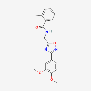 molecular formula C19H19N3O4 B4949312 N-{[3-(3,4-dimethoxyphenyl)-1,2,4-oxadiazol-5-yl]methyl}-2-methylbenzamide 