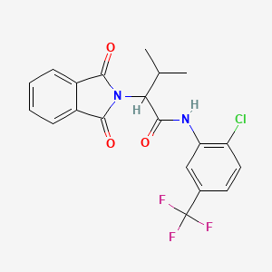 molecular formula C20H16ClF3N2O3 B4949361 N-[2-CHLORO-5-(TRIFLUOROMETHYL)PHENYL]-2-(1,3-DIOXO-2,3-DIHYDRO-1H-ISOINDOL-2-YL)-3-METHYLBUTANAMIDE 