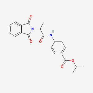 molecular formula C21H20N2O5 B4949499 PROPAN-2-YL 4-[2-(1,3-DIOXO-2,3-DIHYDRO-1H-ISOINDOL-2-YL)PROPANAMIDO]BENZOATE 