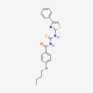 molecular formula C21H21N3O2S2 B4949503 4-butoxy-N-[(4-phenyl-1,3-thiazol-2-yl)carbamothioyl]benzamide 