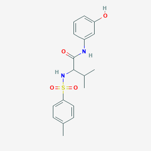 molecular formula C18H22N2O4S B4949565 N-(3-hydroxyphenyl)-3-methyl-2-[(4-methylphenyl)sulfonylamino]butanamide 