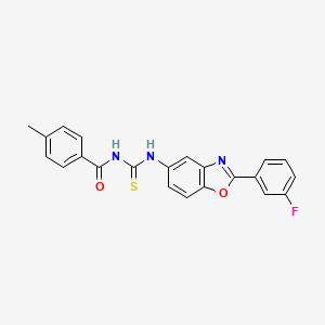 molecular formula C22H16FN3O2S B4949603 N-{[2-(3-fluorophenyl)-1,3-benzoxazol-5-yl]carbamothioyl}-4-methylbenzamide 