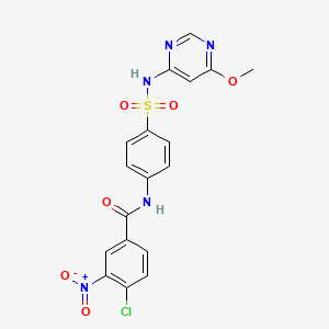 molecular formula C18H14ClN5O6S B4949679 4-chloro-N-[4-[(6-methoxypyrimidin-4-yl)sulfamoyl]phenyl]-3-nitrobenzamide 