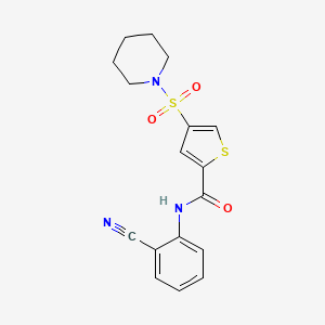 molecular formula C17H17N3O3S2 B4949742 N-(2-cyanophenyl)-4-(1-piperidinylsulfonyl)-2-thiophenecarboxamide 