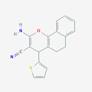 2-amino-4-(2-thienyl)-5,6-dihydro-4H-benzo[h]chromene-3-carbonitrile