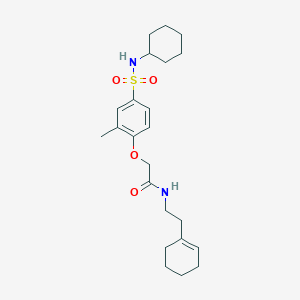 molecular formula C23H34N2O4S B4949771 N-[2-(cyclohex-1-en-1-yl)ethyl]-2-[4-(cyclohexylsulfamoyl)-2-methylphenoxy]acetamide 