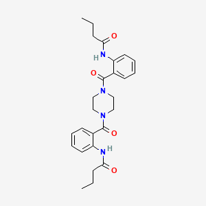 molecular formula C26H32N4O4 B4949801 N-[2-[4-[2-(butanoylamino)benzoyl]piperazine-1-carbonyl]phenyl]butanamide 