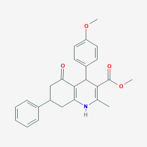 molecular formula C25H25NO4 B4949802 Methyl 4-(4-methoxyphenyl)-2-methyl-5-oxo-7-phenyl-1,4,5,6,7,8-hexahydroquinoline-3-carboxylate 