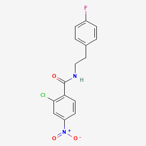 molecular formula C15H12ClFN2O3 B4949813 2-chloro-N-[2-(4-fluorophenyl)ethyl]-4-nitrobenzamide 