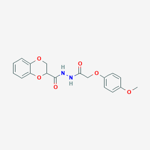 molecular formula C18H18N2O6 B4949841 N'-[2-(4-methoxyphenoxy)acetyl]-2,3-dihydro-1,4-benzodioxine-2-carbohydrazide 