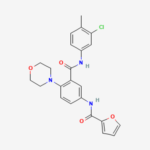 molecular formula C23H22ClN3O4 B4949857 N-[3-{[(3-chloro-4-methylphenyl)amino]carbonyl}-4-(4-morpholinyl)phenyl]-2-furamide 