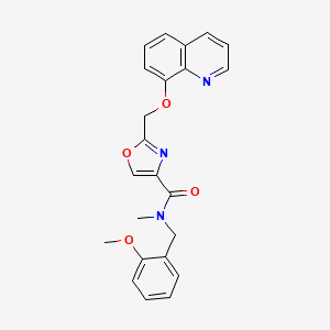 molecular formula C23H21N3O4 B4949860 N-(2-methoxybenzyl)-N-methyl-2-[(8-quinolinyloxy)methyl]-1,3-oxazole-4-carboxamide 