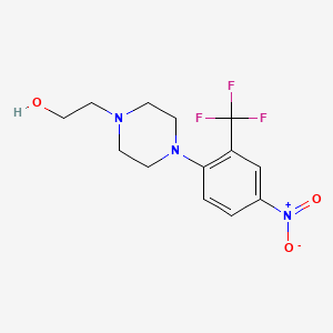 molecular formula C13H16F3N3O3 B4949991 2-{4-[4-Nitro-2-(trifluoromethyl)phenyl]piperazinyl}ethan-1-ol 