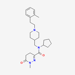 molecular formula C26H38N4O2 B4949999 N-cyclopentyl-1-methyl-N-({1-[2-(2-methylphenyl)ethyl]-4-piperidinyl}methyl)-6-oxo-1,4,5,6-tetrahydro-3-pyridazinecarboxamide 