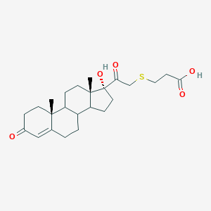 molecular formula C24H34O5S B049500 3-((3,20-Dioxo-17-hydroxypregn-4-en-21-yl)thio)propanoic acid CAS No. 114967-87-2