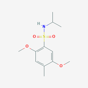 molecular formula C12H19NO4S B495004 N-isopropyl-2,5-dimethoxy-4-methylbenzenesulfonamide CAS No. 873579-34-1