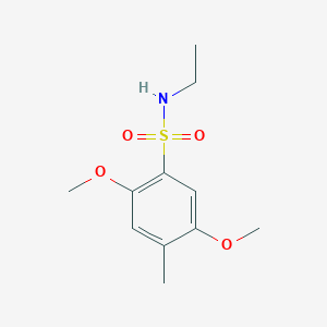 molecular formula C11H17NO4S B495005 N-ethyl-2,5-dimethoxy-4-methylbenzenesulfonamide CAS No. 873579-15-8