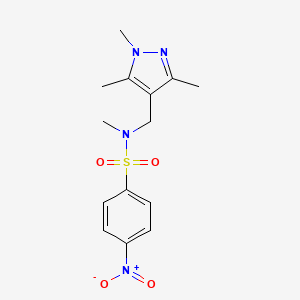 molecular formula C14H18N4O4S B4950144 N-METHYL-4-NITRO-N-[(1,3,5-TRIMETHYL-1H-PYRAZOL-4-YL)METHYL]-1-BENZENESULFONAMIDE 